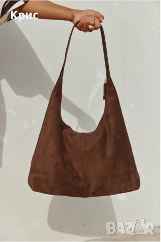 Велурена дамска чанта с една дръжка., снимка 3 - Чанти - 52845268