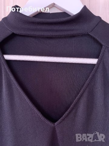 Черна рипс блуза, снимка 4 - Блузи с дълъг ръкав и пуловери - 43293629