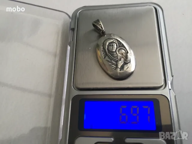 Красива нова сребърна висулка „ Богородица с Младенеца“, проба 925, тегло 6.97г, снимка 2 - Колиета, медальони, синджири - 49675020
