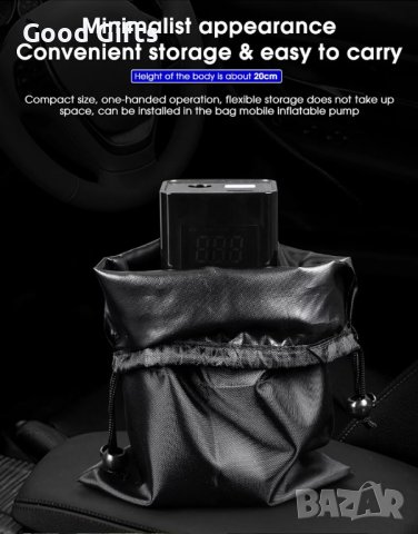 Въздушен компресор за гуми с LED лампа за кола, мотоциклет Велосипед, снимка 7 - Аксесоари и консумативи - 43016505