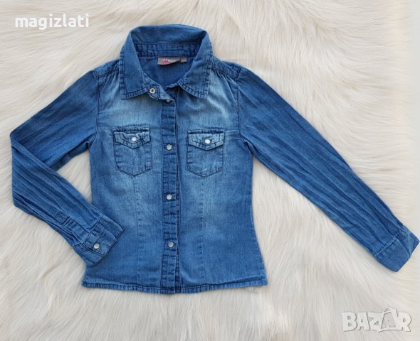 Дънкова риза за момиче 4-5 години, снимка 4 - Детски ризи - 37152620