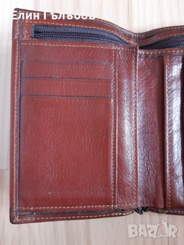 Портфейл, мъжки естествена кожа, цвят-бордо, снимка 4 - Портфейли, портмонета - 51007557