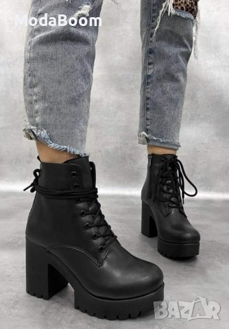 🤩Уникални дамски кожени боти на ток🤩