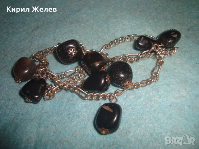 СРЕБРИСТА ВИНТИДЖ ОГЪРЛИЦА с ЕСТЕСТВЕН ОПУШЕН КВАРЦ 25196, снимка 11 - Колиета, медальони, синджири - 35353296