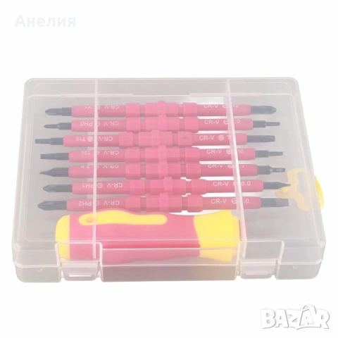 Професионален комплект двустранни изолирани отвертки с дръжка - 14в1, снимка 4 - Отвертки - 53357485