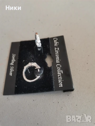 Нови обеци халки с камъче