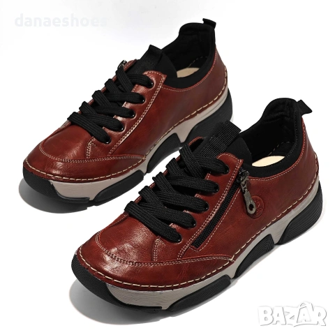 Дамски спортни обувки с връзки и цип , снимка 11 - Дамски ежедневни обувки - 53060085