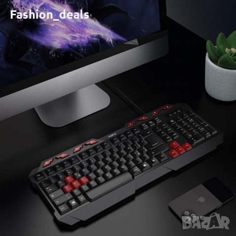 Пълноразмерна кабелна геймърска клавиатура UK layout Anti-ghosting , снимка 3 - Други - 33614479