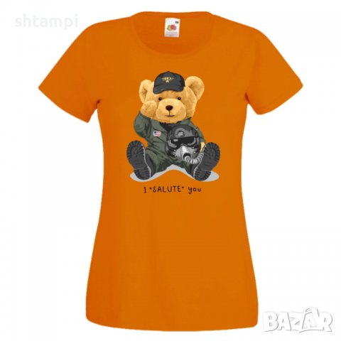 Дамска тениска bear I SALUTE you,Мече,Меченце,Животно, Играчка,Изненада,Подарък,Повод,, снимка 9 - Тениски - 37291816