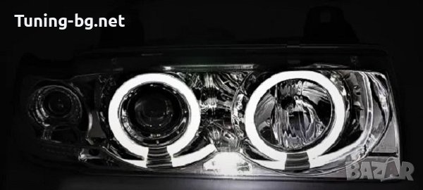 Кристални фарове за BMW E36 Angel Eyes (91-99) 4d sedan - хром, снимка 3 - Аксесоари и консумативи - 40280701
