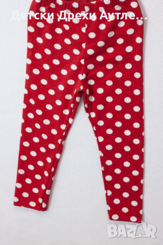 Червен памучен клин на бели точки 92-128, снимка 4 - Детски клинове - 51935125