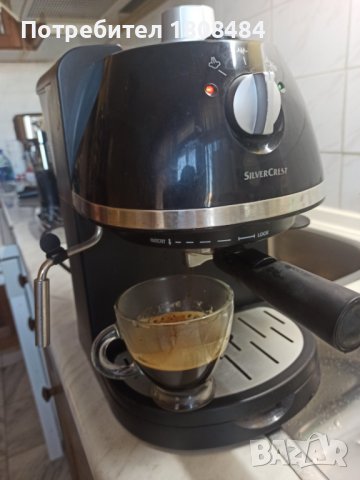 Кафемашина Силвър Крест с ръкохватка с крема диск, работи отлично и прави хубаво кафе с каймак , снимка 2 - Кафемашини - 44082377