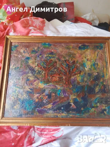 Стара маслена картина платно , снимка 1