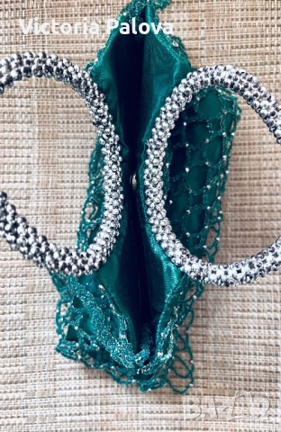 Луксозна изумрудена чанта - хитът на годината, снимка 5 - Чанти - 52668907