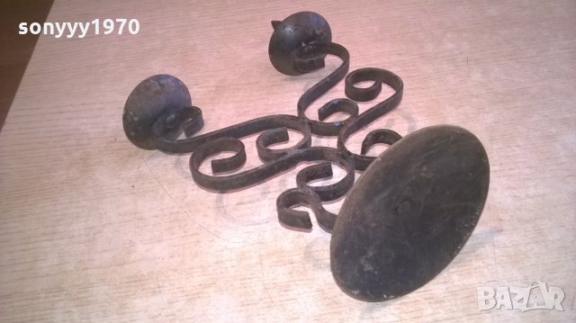 СТАР СВЕЩНИК КОВАНО ЖЕЛЯЗО-21Х18Х10СМ, снимка 3 - Колекции - 28022019