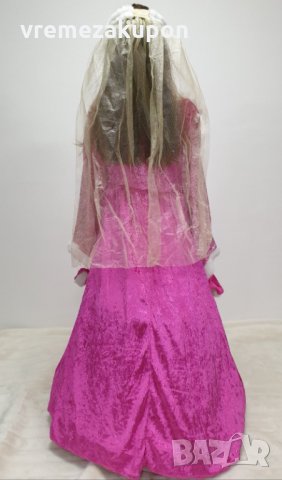 Много луксозна плюшена рокля на принцеса Аврора с обръчи и аксесоар за главата, снимка 2 - Детски рокли и поли - 35499677