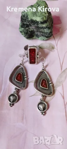 Оригинални дамски комплекти обеци и пръстен със смола. Бижута Луди гъби. Идея за подарък.