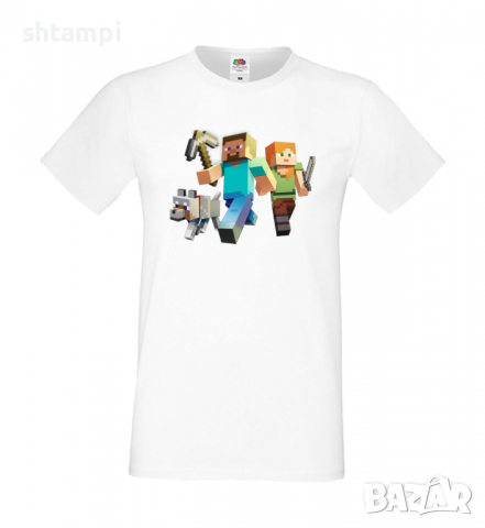 Мъжка тениска майнкрафт Minecraft 1,Minecraft,Игра,Забавление,подарък,Изненада,Рожден Ден., снимка 18 - Тениски - 36494957