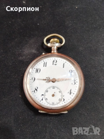 Швейцарски СРЕБЪРЕН джобен часовник 1900г. с позлата - 10 РУБИНА - ПРОМОЦИЯ, снимка 14 - Джобни - 50040865