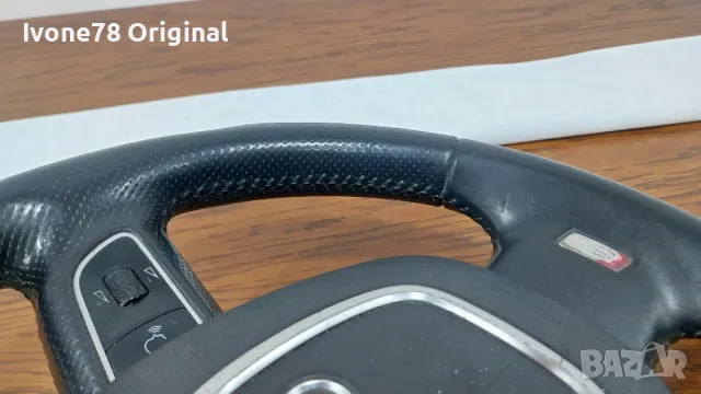 ПРОМОЦИЯ Трилъчев волан от естествена кожа за AUDI S LINE, снимка 4 - Аксесоари и консумативи - 48423914