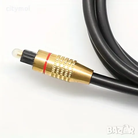 Оптичен кабел DeTech 18359, от Toslink(м) към Toslink(м), 100 sm, черен, снимка 4 - Други - 49301451