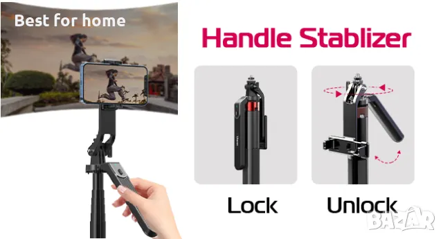 Трипод/ статив 180 см универсален телефони и камери ULANZI MA09, снимка 4 - Селфи стикове, аксесоари - 48468429