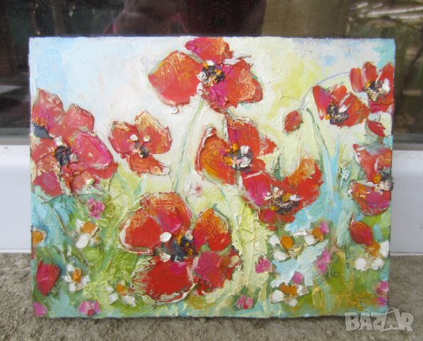 Цветя макове -  Мима / Art by MiMa - картина с маслени бои    painting oil картина, мак