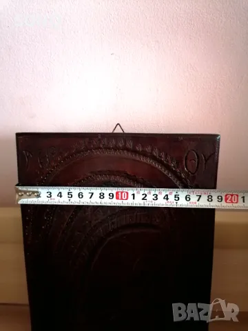 Страхотна Стара Дървена Икона-Дърворезба, снимка 9 - Икони - 49522795