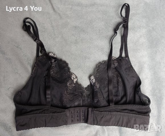 70 В черен сутиен с меки чашки с прозрачност и бродерии, снимка 10 - Бельо - 38267594
