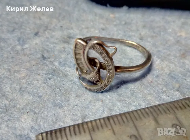 СКЪПОЦЕНЕН СРЕБЪРЕН ПРЪСТЕН СРЕБРО 925 с БЯЛА ПОЗЛАТА ЛАБОРАТОРЕН МОЙСАНИТ и ЦИРКОНИ 43175, снимка 7 - Пръстени - 49153559