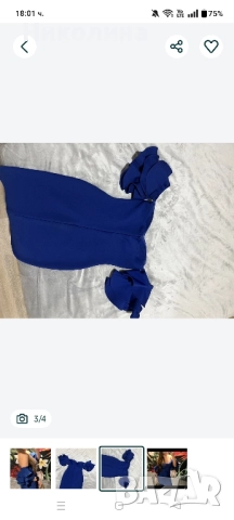 Бандажна рокля в турско синьо , снимка 2 - Рокли - 52047607