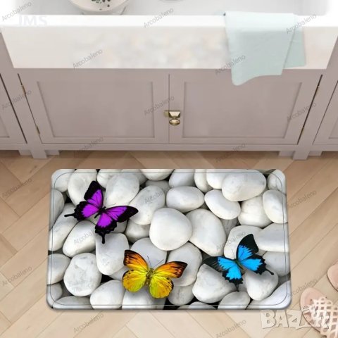 Кухненска подложка с печат на пеперуди/камък, 5размера, снимка 5 - Пътеки - 42930640