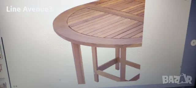 Градинска маса, 130x90x72 см, акация масив, снимка 6 - Маси - 49979171