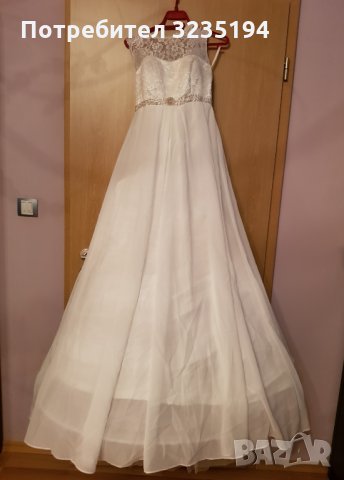Булченска рокля с пелерина, снимка 1 - Сватбени рокли - 35246539