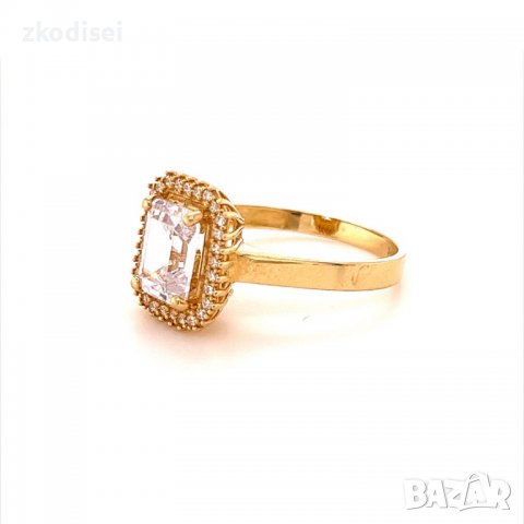 Златен дамски пръстен 2,88гр. размер:57 14кр. проба:585 модел:14288-3, снимка 2 - Пръстени - 39855619