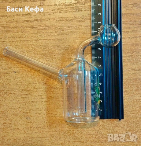 НОВ Стъклен Бонг / Фифка - 11 см., снимка 4 - Други - 52297234