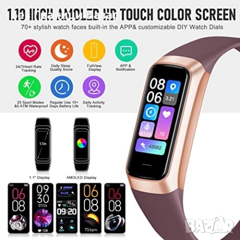 Нова Смарт гривна с цветен дисплей, крачкомер, сън, калории, известия, снимка 2 - Смарт гривни - 51897697