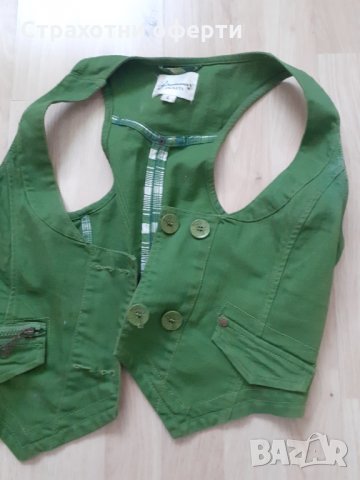 Зелен дънков елек, снимка 6 - Гащеризони - 35477561