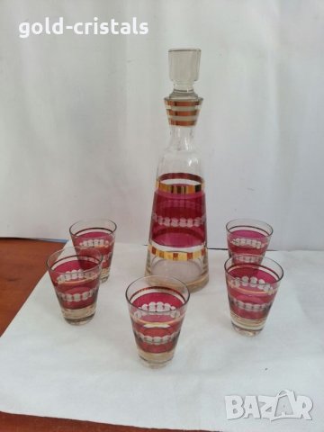 стари стъклени чаши и гарафа , снимка 5 - Антикварни и старинни предмети - 26667931