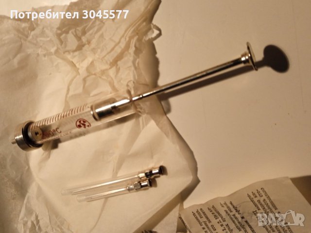 Спринцовка стъклена Шприц 2 мл и 1 мл, снимка 4 - Колекции - 43077602