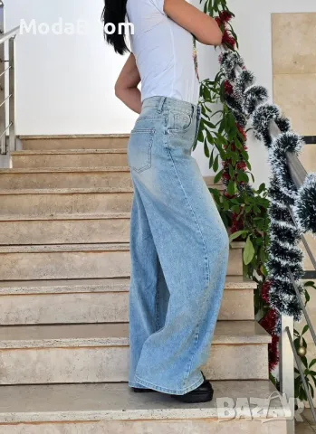 Дамски дънки Деним с апликация от нежни камъни, снимка 8 - Спортни екипи - 48510328