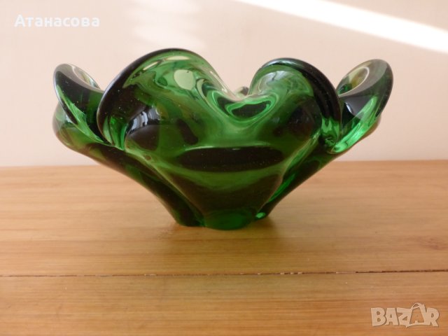 Голям пепелник стъклена купа бонбониера Мурано, снимка 3 - Декорация за дома - 43856643