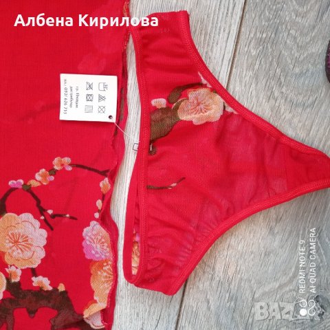 Червен нов БГ комплект, L, снимка 6 - Бельо - 32585729