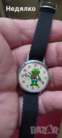 Kermit,by Henson,1987,оригинален ръчен часовник , снимка 3 - Антикварни и старинни предмети - 53047811