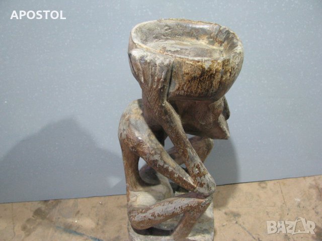  дървена статуетка африканска, снимка 3 - Антикварни и старинни предмети - 35008065