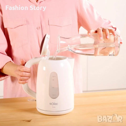 Електрическа кана Solac Yuna, 2200W, 1.7L, резервоар без BPA, автоматично изключване, подвижни и мие, снимка 3 - Кани - 51800945