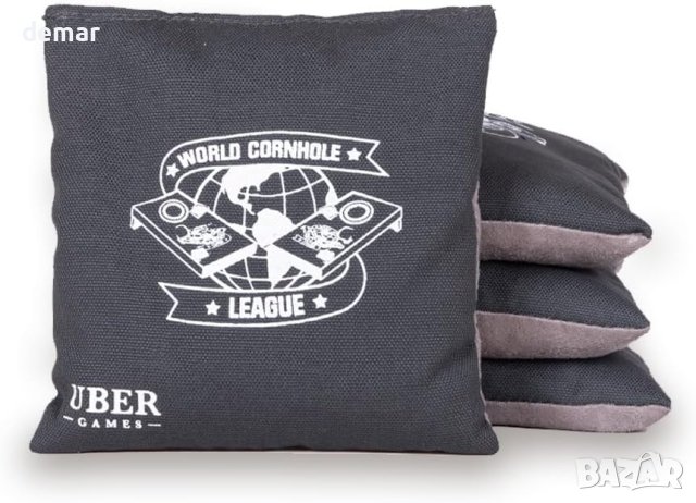 World Cornhole League 8 професионални чувала Cornhole 4 зелени и 4 сиви, 15 cm x 15 cm, 450 g, снимка 6 - Други спортове - 43976923