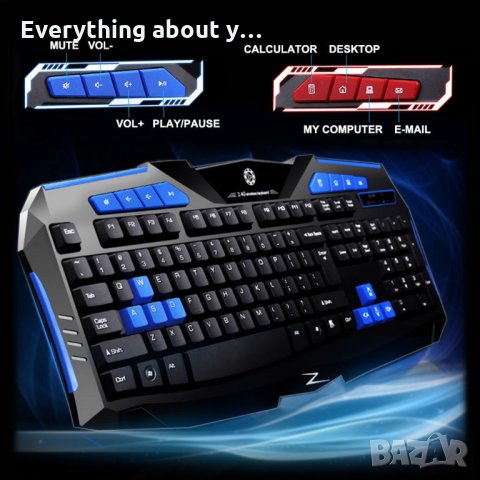 Геймърска безжична клавиатура и мишка HK8100, снимка 4 - Клавиатури и мишки - 32383809