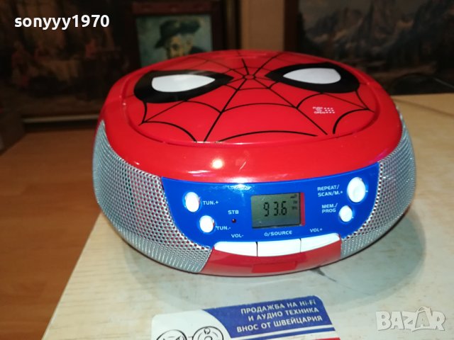 SPIDERMAN MARVEL EKIDS CD/RADIO/AUX-ВНОС SWISS 0401242003, снимка 10 - Радиокасетофони, транзистори - 43660755