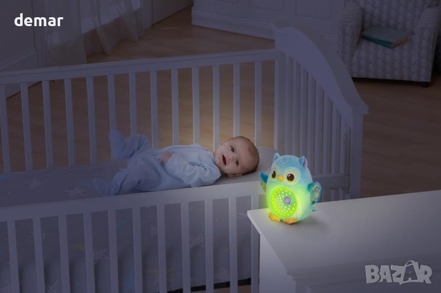 VTech Baby Twinkle Lights Owl Успокояваща бебешка играчка бухалче със светлина и  звуци от природата, снимка 4 - Музикални играчки - 43930665